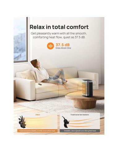 Calefactor Dreo 1500W Portátil para Baño y Hogar, Oscilante