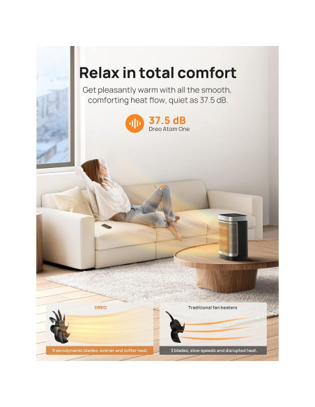 Calefactor Dreo 1500W Portátil para Baño y Hogar, Oscilante