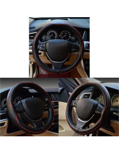 Funda de Volante Rsept Antideslizante 36-38 cm Negro/Rojo 2