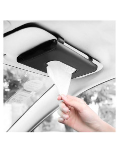 Porta Pañuelos de Cuero Carstuus Negro para Coche