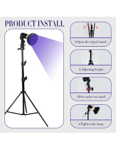 Lámpara de Bronceado Genérico con Soporte Ajustable 42,5x12x22cm 2