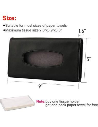 Porta Pañuelos de Cuero Carstuus Negro para Coche