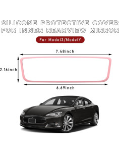 Marco Protector Espejo Retrovisor Ohleats Rosa 19x5.5cm 2