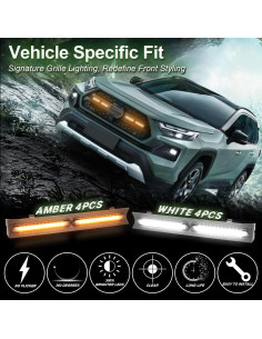 Luces de Parrilla LED CFDSDE para Toyota RAV4 2019-2024 Ámbar 2