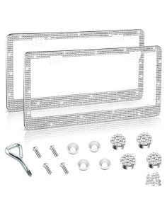 Marco de Placa de Licencia Amiss 2Pack Cristales Blanco
