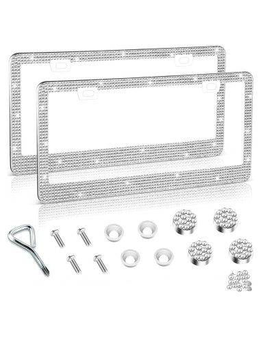 Marco de Placa de Licencia Amiss 2Pack Cristales Blanco