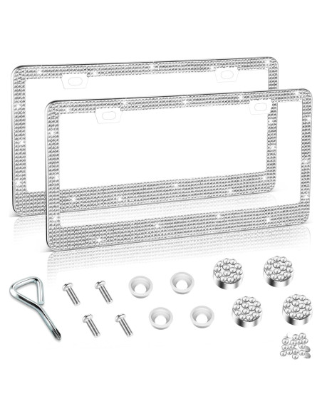 Marco de Placa de Licencia Amiss 2Pack Cristales Blanco