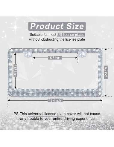 Marco de Placa de Licencia Amiss 2Pack Cristales Blanco