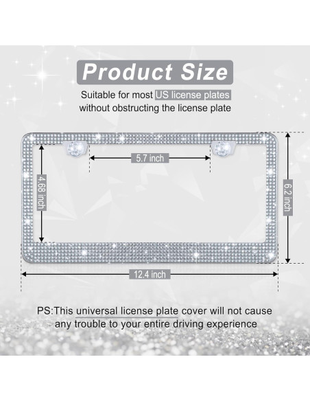 Marco de Placa de Licencia Amiss 2Pack Cristales Blanco