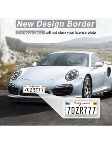 Marco de Placa de Licencia Amiss 2Pack Cristales Blanco