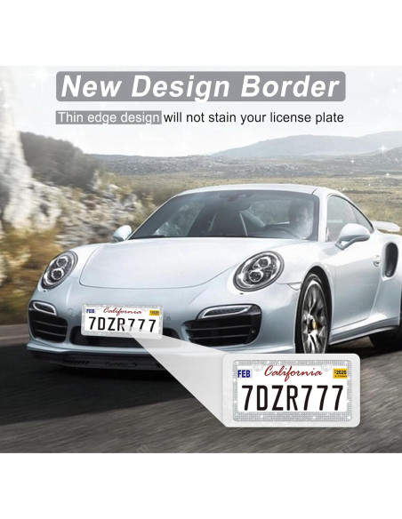 Marco de Placa de Licencia Amiss 2Pack Cristales Blanco