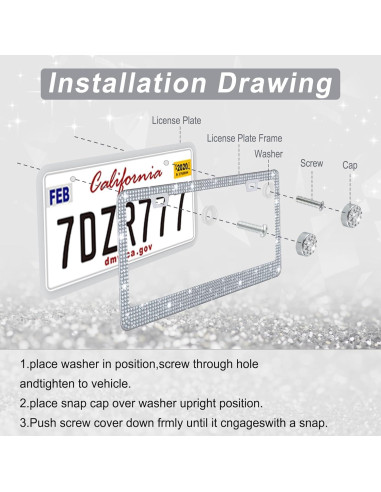 Marco de Placa de Licencia Amiss 2Pack Cristales Blanco