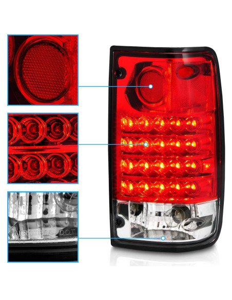 Luces Traseras LED Rojas AmeriLite para Toyota Pickup 89-95