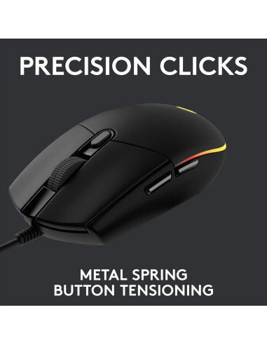 Logitech G203 Ratón Gaming Con Cable 8000 DPI RGB Negro