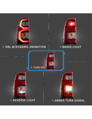 Luces Traseras LED VLAND para Toyota Hilux 2015-2020