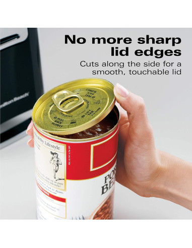 Abrelatas Eléctrico Hamilton Beach Smooth Touch 165W Negro y Cromo