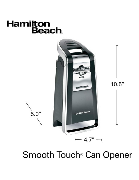 Abrelatas Eléctrico Hamilton Beach Smooth Touch 165W Negro y Cromo