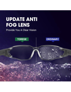 Gafas de Seguridad TOREGE Antivaho y Ajustables para Ojos 2