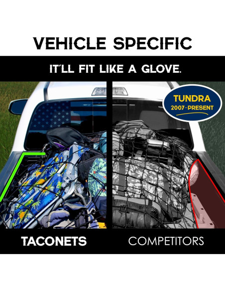 Red de Carga Bungee TacoNets para Toyota Tundra 2007-2024