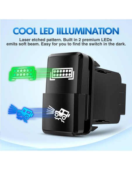 Interruptor Doble Botón Nilight para Luz LED 12V Toyota