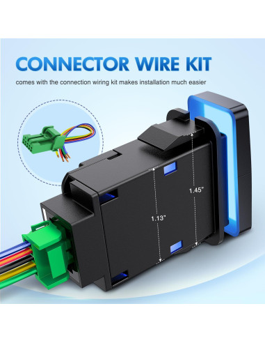 Interruptor Doble Botón Nilight para Luz LED 12V Toyota
