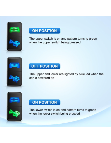 Interruptor Doble Botón Nilight para Luz LED 12V Toyota