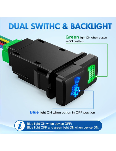 Interruptor Doble Botón Nilight para Luz LED 12V Toyota