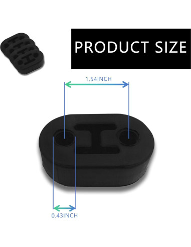 Soporte de Escape de Caucho Luminuti 2 Agujeros Poliuretano