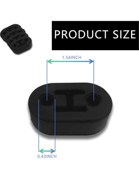 Soporte de Escape de Caucho Luminuti 2 Agujeros Poliuretano