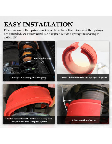 2 Espaciadores de Resorte de Bobina Salior 16.48 cm Goma