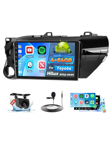 Estéreo de Coche Roinvou para Toyota Hilux 2015-2020 10.1"