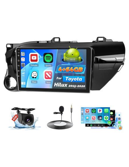 Estéreo de Coche Roinvou para Toyota Hilux 2015-2020 10.1"