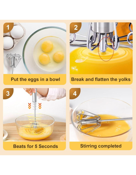 Batidor Semiautomático LOOHOI de Acero Inoxidable 25.4 cm