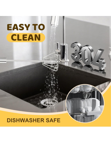 Batidor Semiautomático LOOHOI de Acero Inoxidable 25.4 cm