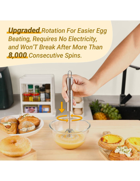 Batidor Semiautomático LOOHOI de Acero Inoxidable 25.4 cm