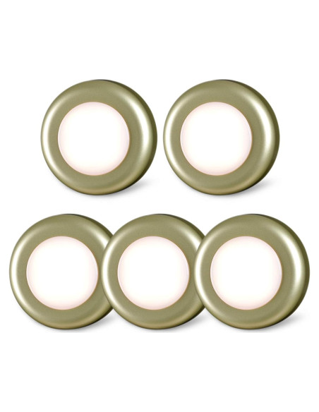 Luces Táctiles Adhesivas LED 5 Pack 7 cm Dorado/Blanco Cálido