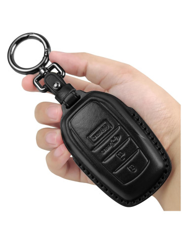 Funda de Llave Tukellen para Toyota 4 Botones de Cuero Negro