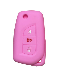 Funda de llavero Toyota Corolla 3 botones Silicona Rosa