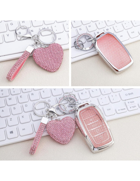 Cubierta de llavero Toyota TPU Plata Rosa 2019-2024 Cubierta de llavero Toyota TPU Plata Rosa 2019-2024
