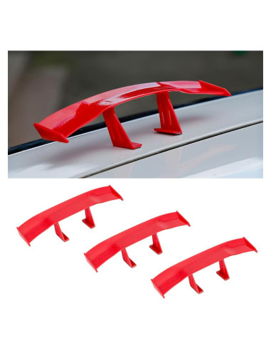 Alerón Mini para Coche BLAU GRUN 17x3.6 cm Rojo 3 Piezas
