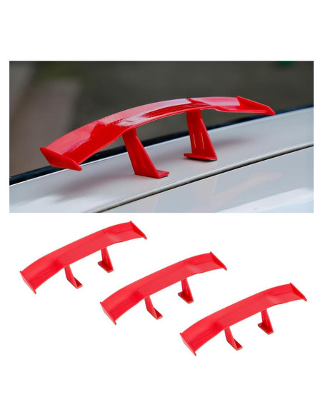 Alerón Mini para Coche BLAU GRUN 17x3.6 cm Rojo 3 Piezas