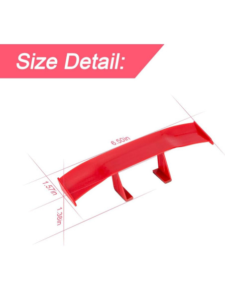 Alerón Mini para Coche BLAU GRUN 17x3.6 cm Rojo 3 Piezas