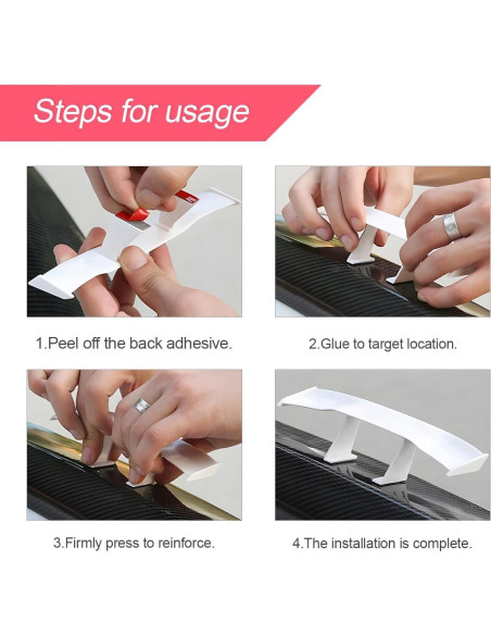 Alerón Mini para Coche BLAU GRUN 17x3.6 cm Rojo 3 Piezas