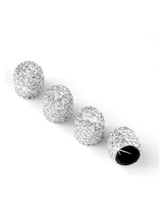 JUSTTOP 4 Tapas de Válvula de Neumático Brillantes ABS Blanco