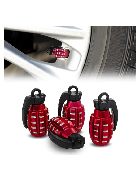 Tapa de Válvula de Neumático RBOKO 4 Piezas Aluminio Rosa