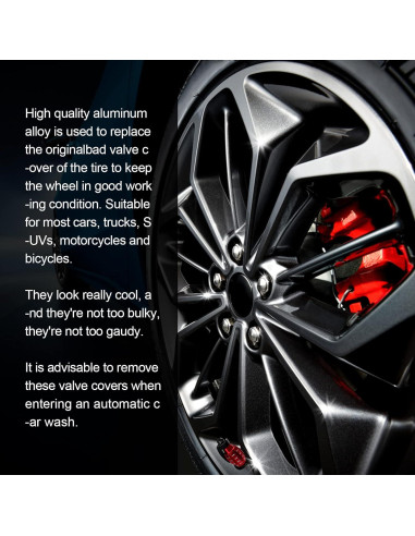 Tapa de Válvula de Neumático RBOKO 4 Piezas Aluminio Rosa