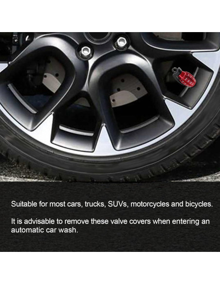 Tapa de Válvula de Neumático RBOKO 4 Piezas Aluminio Rosa