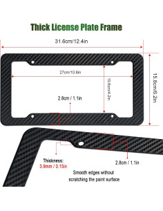 Marco de Placa de Licencia Fibra de Carbono FBJTDQ 2 Piezas 2