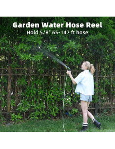 Carro de Enrollar Manguera YESTAR 147 Pies Verde Montable 2