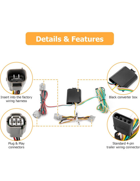 Arnés de cableado de remolque 4 pines WeiSen para Toyota